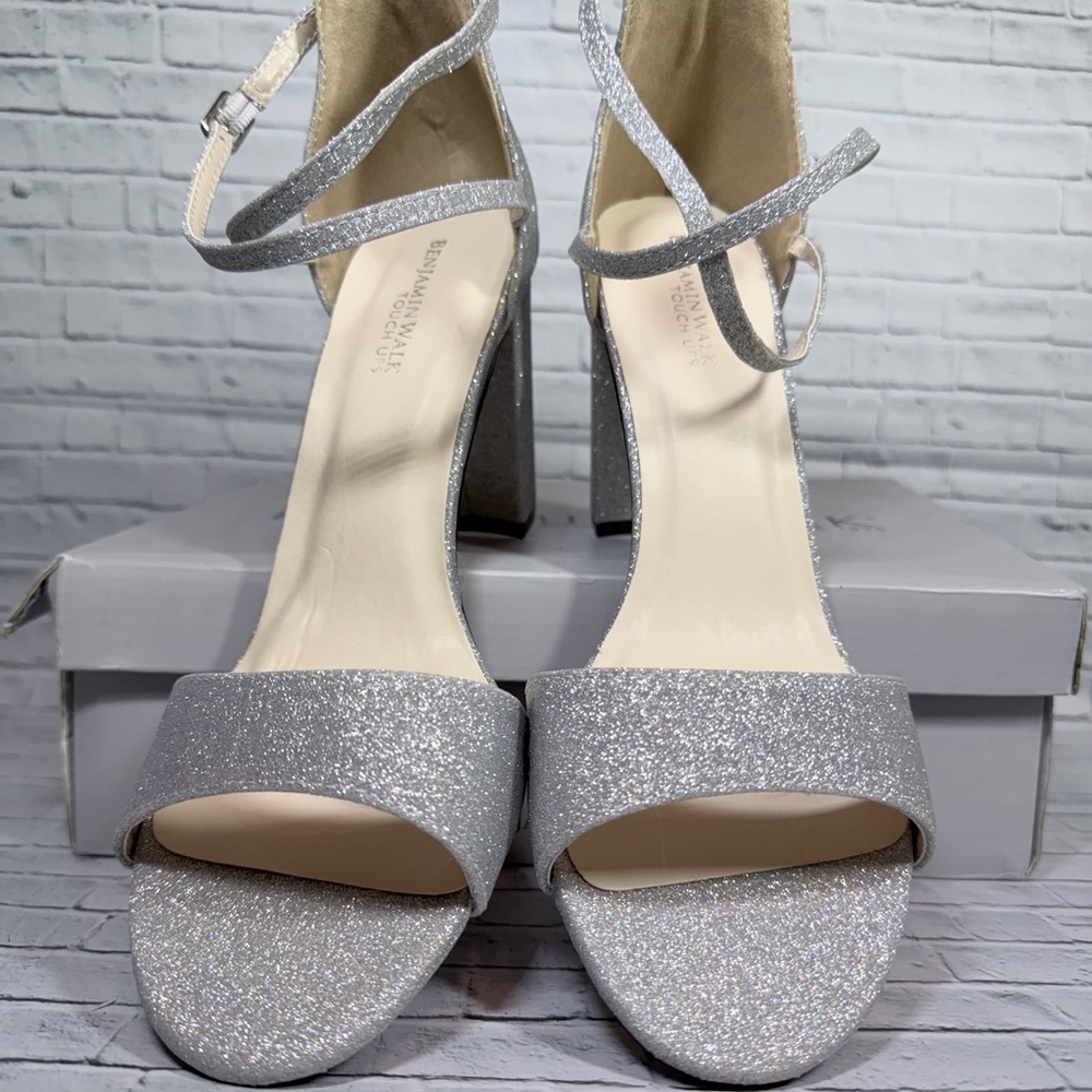 Benjamin Walk Silver Glitter Heels, dyeable